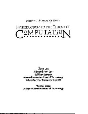 کتاب Instructor’s Manual for Sipser’s Introduction to the Theory of Computation نسخه کامل
