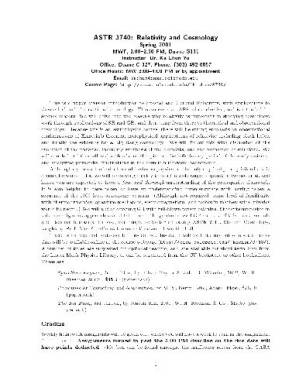 کتاب Relativity and Cosmology (U.Colorado lecture notes, web draft 2001) نسخه کامل
