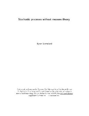 کتاب Stochastic processes without measure theory نسخه کامل