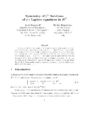 کتاب Symmetry of C^1 solutions of p-Laplace equations in R^N نسخه کامل