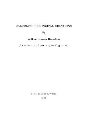 کتاب Calculus of Principal Relations نسخه کامل