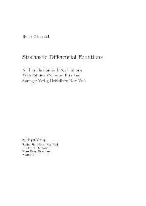 کتاب Stochastic differential equations نسخه کامل