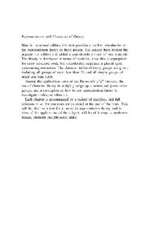 کتاب Representations and Characters of Groups نسخه کامل