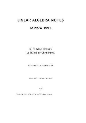 کتاب Elementary linear algebra: lecture notes نسخه کامل