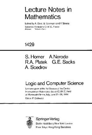 کتاب Logic and Computer Science: Lectures Given at the First Session of the Centro Internazionale Matematico Estivo (C.I.M.E.) Held at Montecatini Terme, Italy, June 20-18, 1988 نسخه کامل