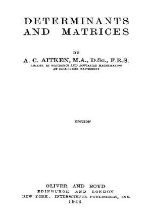 کتاب Determinants and Matrices نسخه کامل